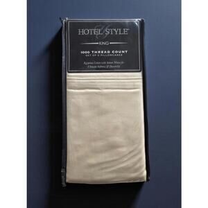 Hotel & Style King 1000 Thread Count Egyptian Cotton Pillowcases Set Of 2 - NEW